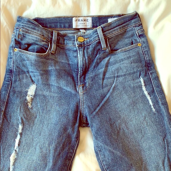 Frame Le High skinny with step hem jeans size 26.